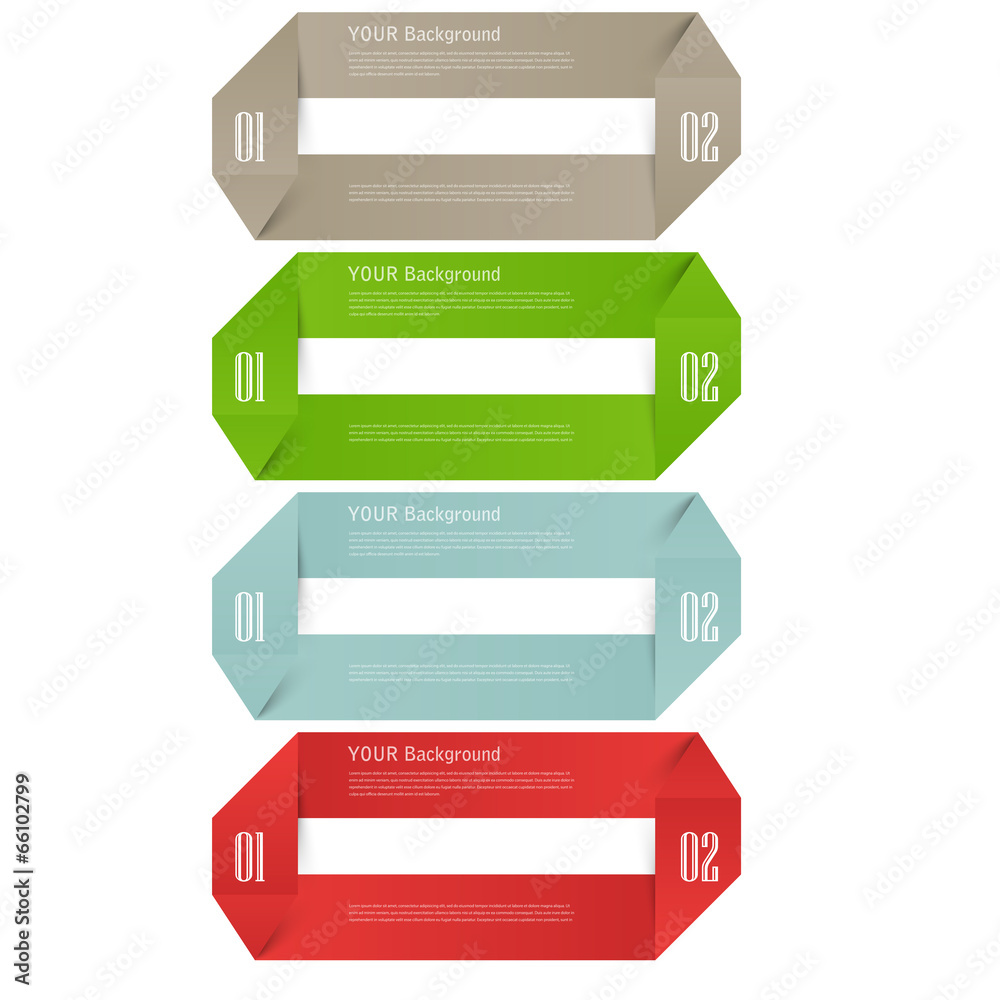 Modern business origami style options banner. Modern business origami style options banner.