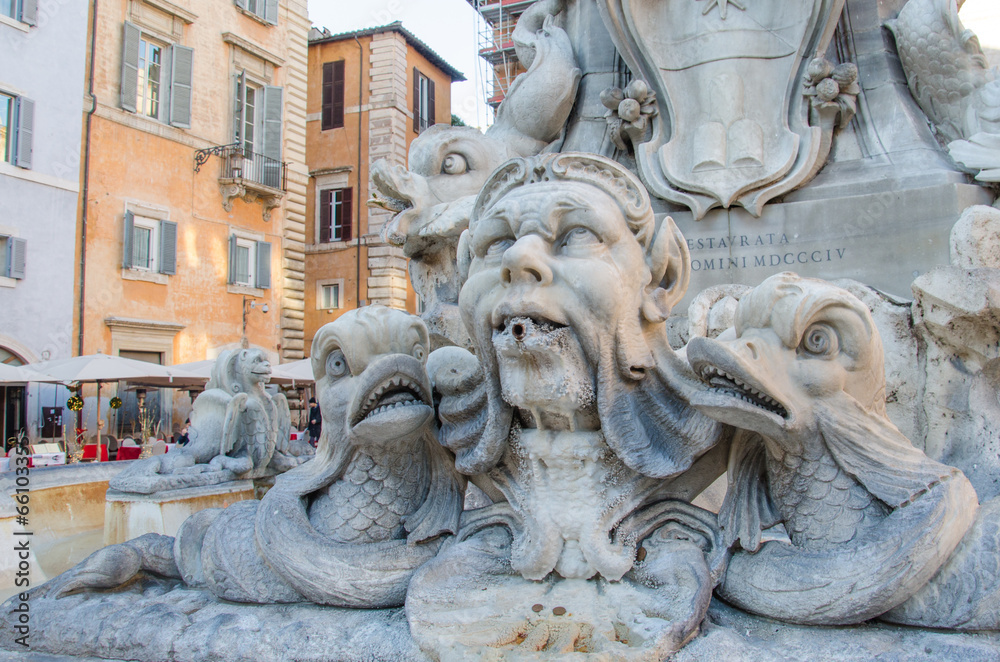 Sculptural detail in the Piazza della Rotonda