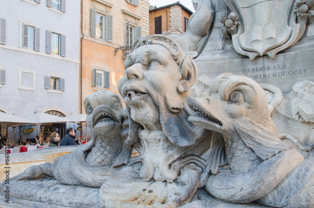 Sculptural detail in the Piazza della Rotonda