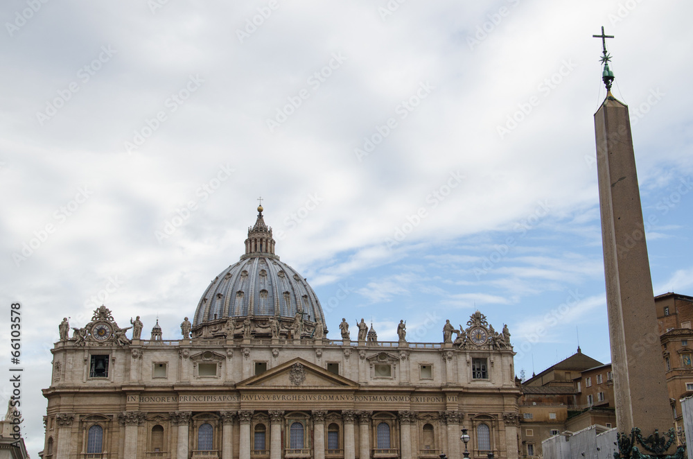 Saint Peter's dome seen form Saint Peter's square in the Vatican