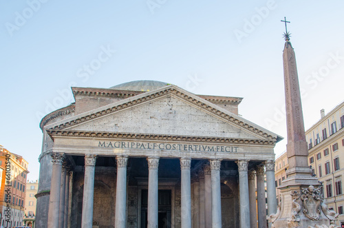 Frontis of the Pantheon of Agripa in Rome, Italy