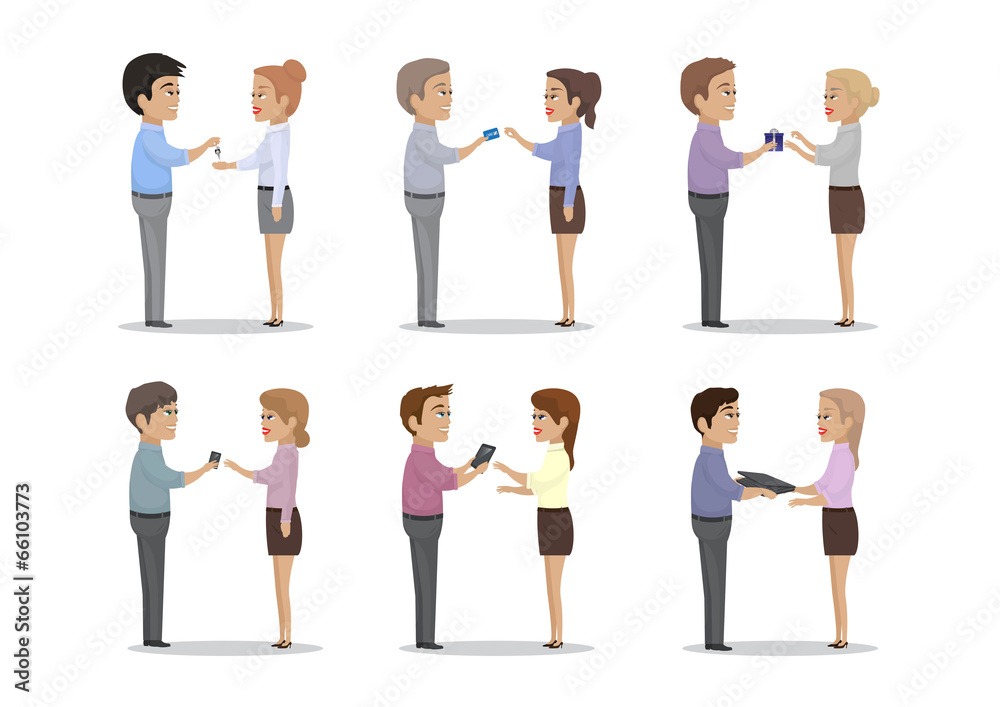 Obraz premium People Give Different Things As A Gift