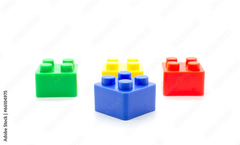 blocks Plastic building blocks on white background blocks Plastic building blocks on white background