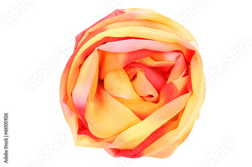 A red and yellow silk scarf associated rose
