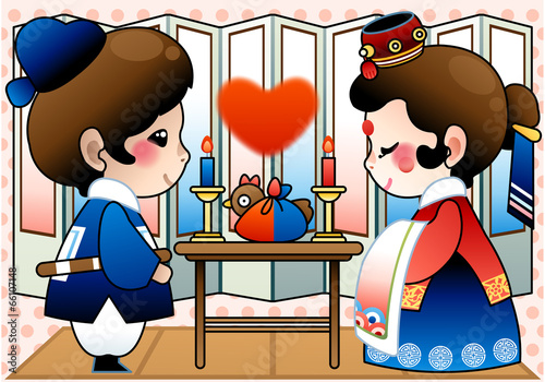 Illustration of wedding