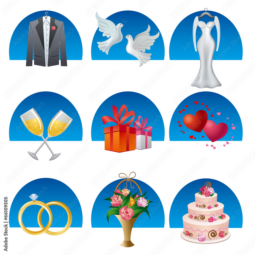 Obraz premium wedding icon set
