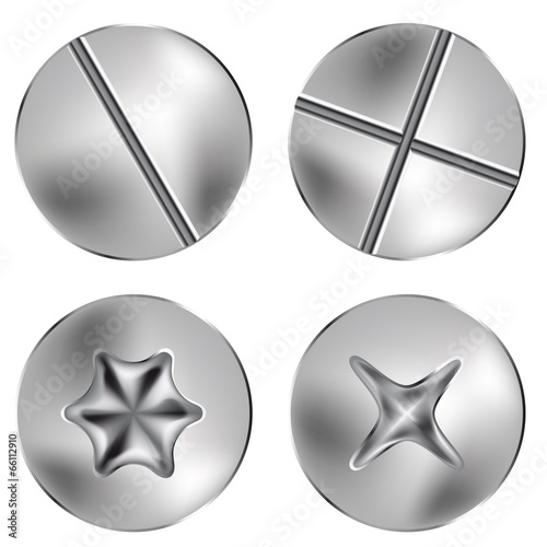 screw and thumbtack heads