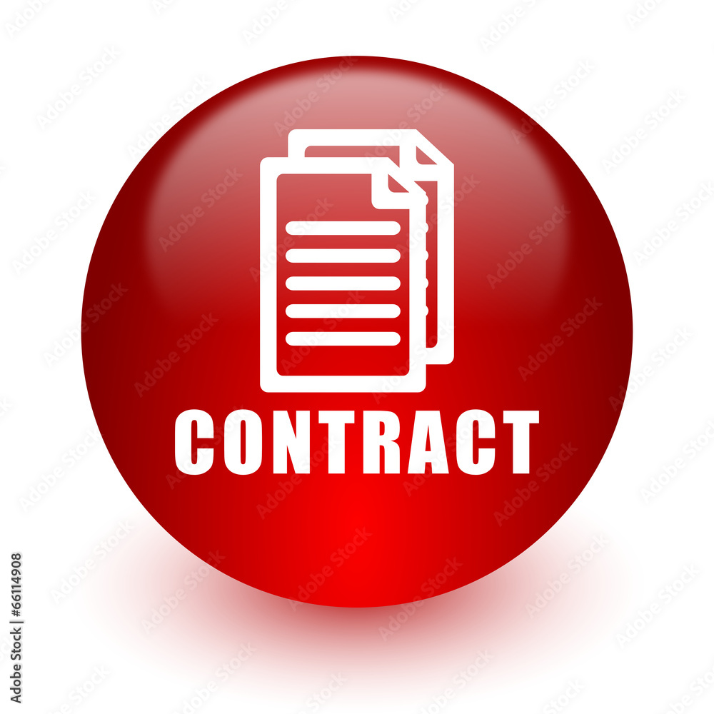 contract red computer icon on white background contract red computer icon on white background
