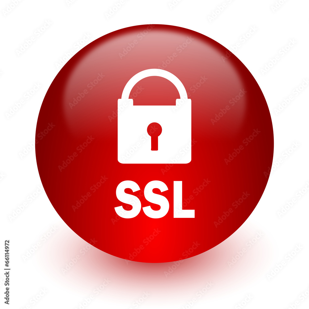 ssl red computer icon on white background ssl red computer icon on white background
