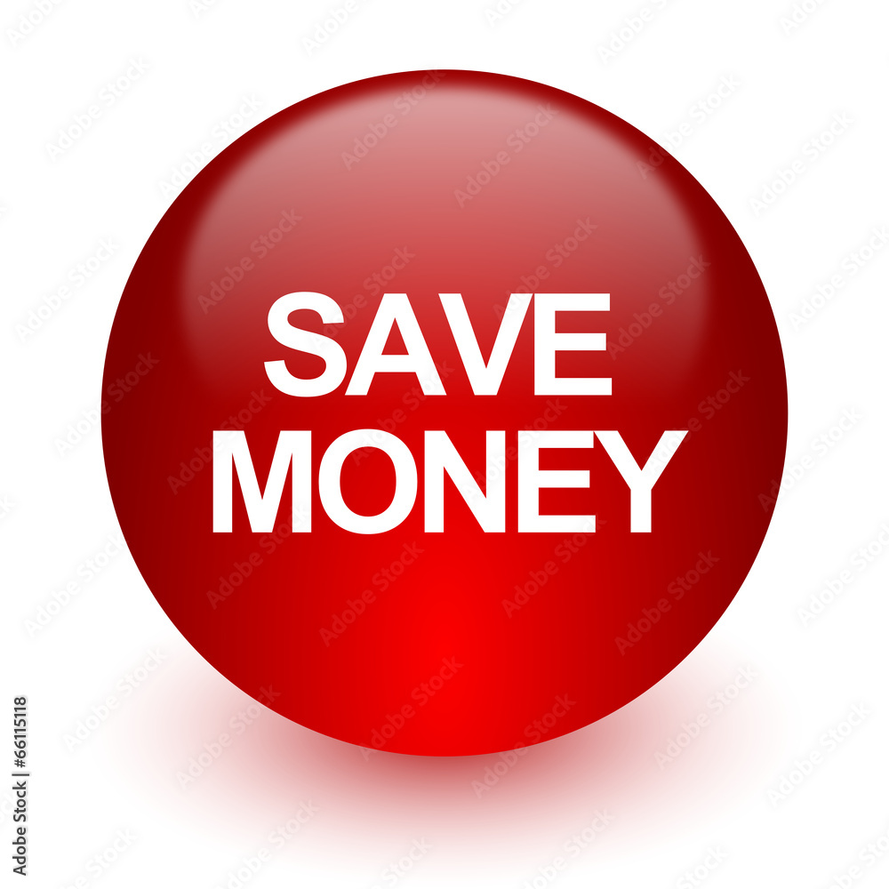save money red computer icon on white background save money red computer icon on white background