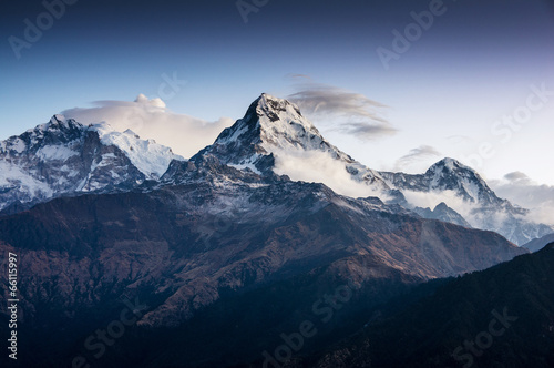 Beautiful view of Annapurna range, Himalayan mountains, Nepal, f