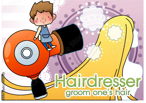 Illustration of hair stylist