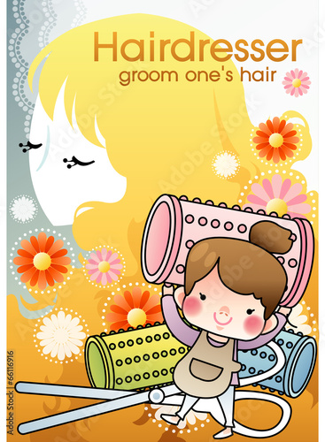Illustration of hair stylist