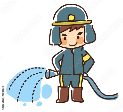 Illustration of firefighter