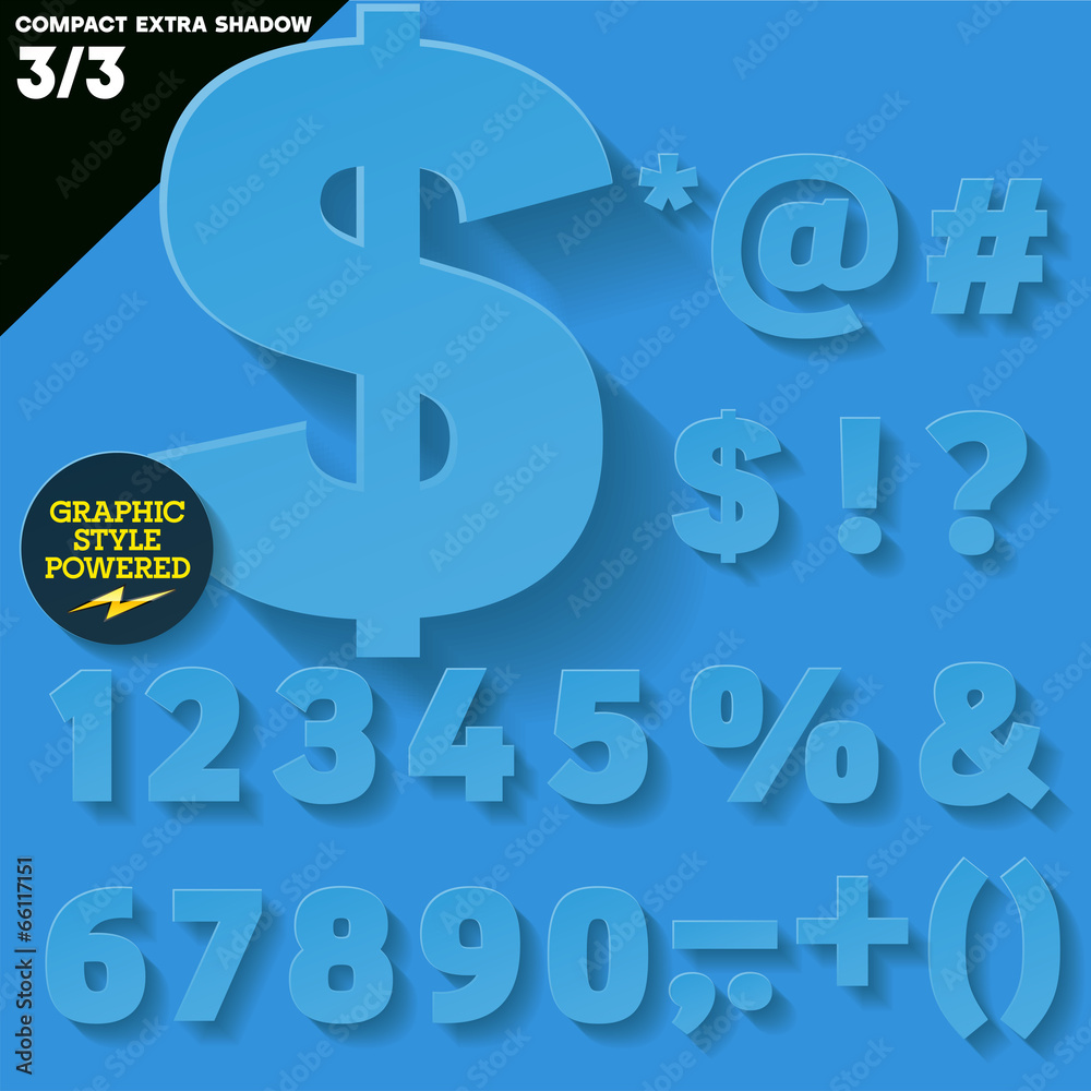 Modern flat alphabet for infographics with long ambient shadow Modern flat alphabet for infographics with long ambient shadow