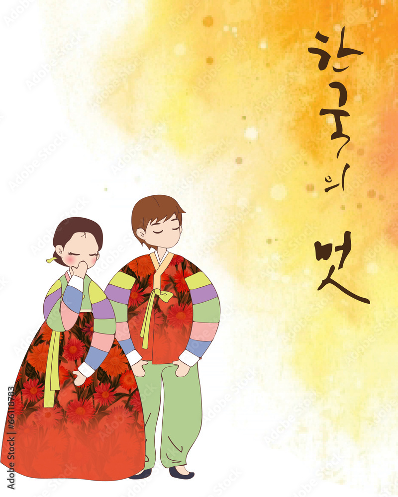 Fototapeta premium Illustration of Korean traditional clothes