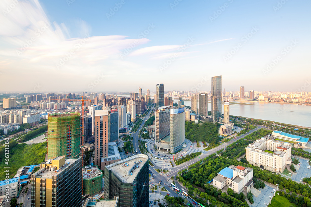 Obraz premium Bird's eye view of the scene of major cities.