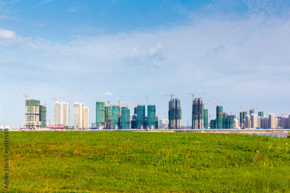 Obraz premium In the construction of city building
