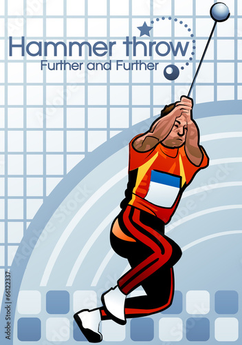 Illustration of hammer throwing