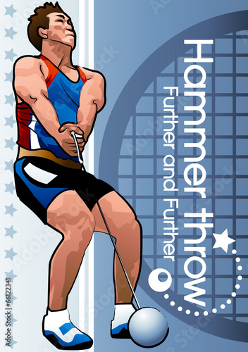 Illustration of hammer throwing