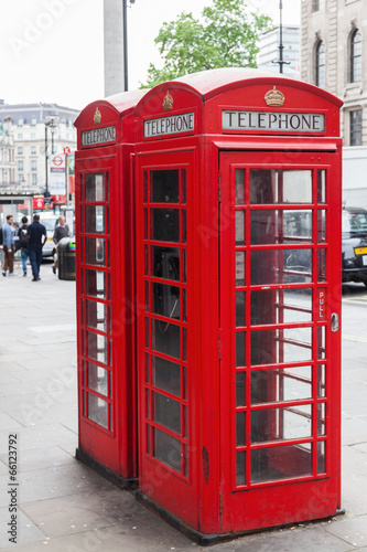 historische rote Telefonzellen in London