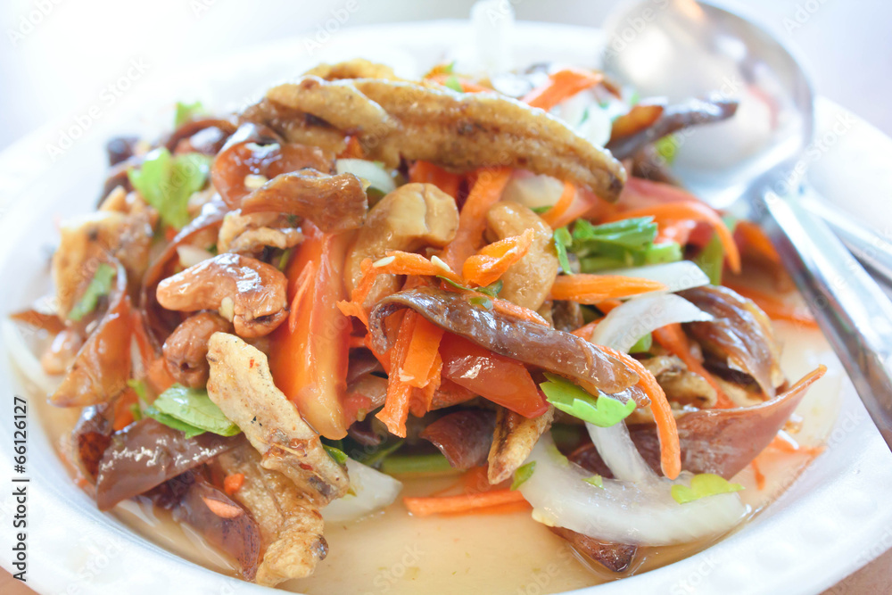 Crispy Spicy Salad, Thai food.