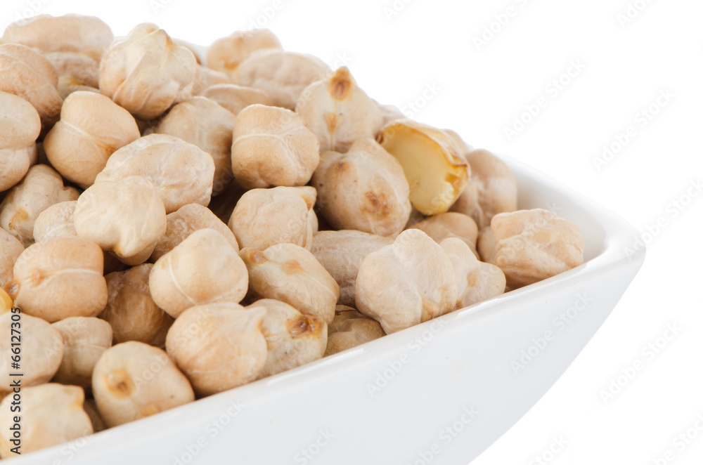 Closeup of a bowl with chickpeas Closeup of a bowl with chickpeas