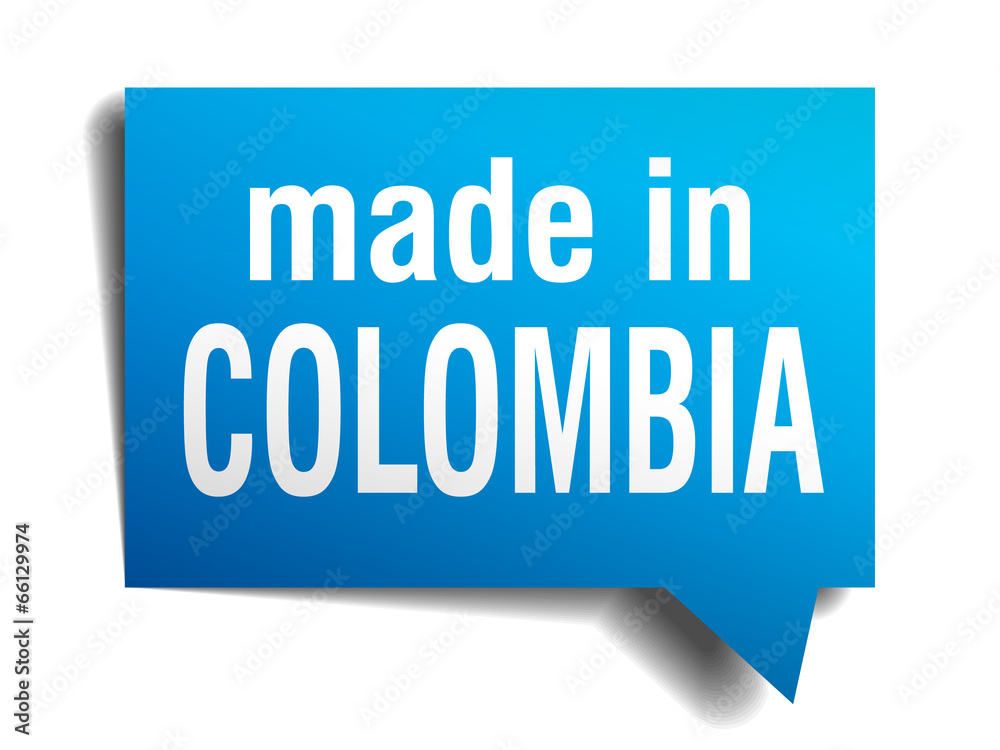 made in Colombia blue 3d realistic speech bubble made in Colombia blue 3d realistic speech bubble