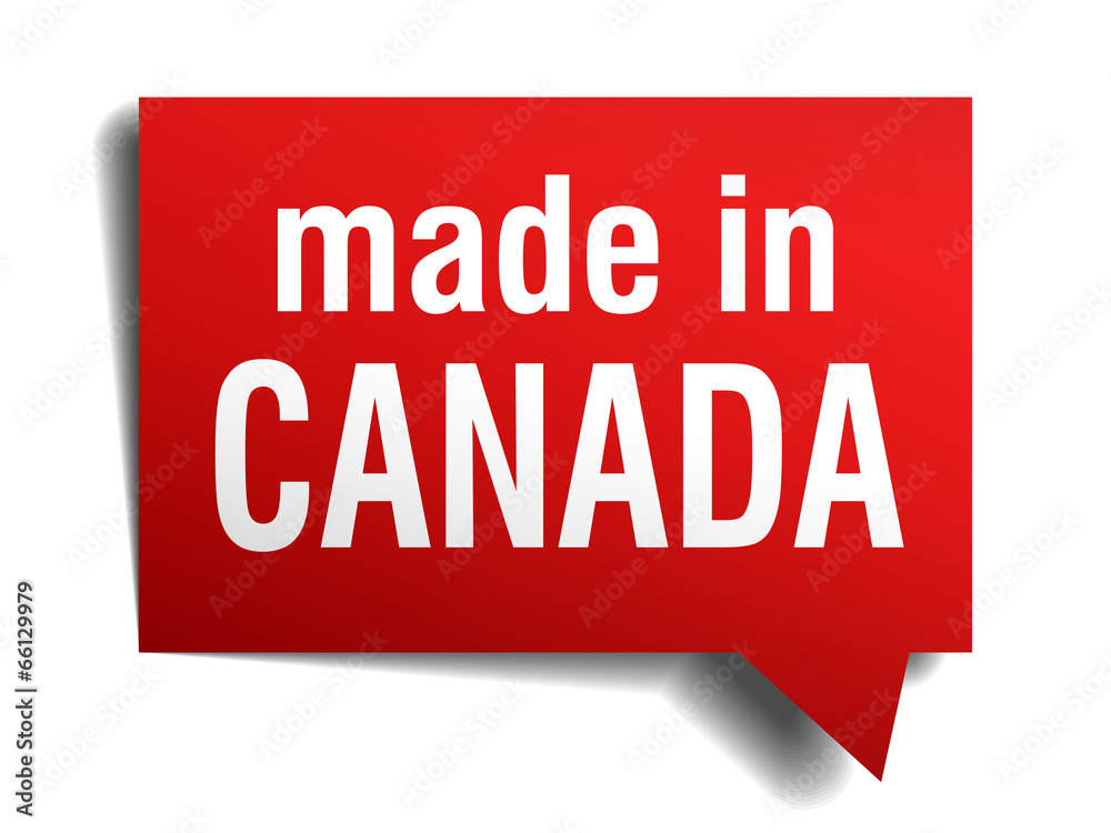 made in Canada red 3d realistic speech bubble made in Canada red 3d realistic speech bubble