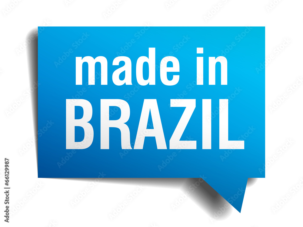 made in Brazil blue 3d realistic speech bubble made in Brazil blue 3d realistic speech bubble