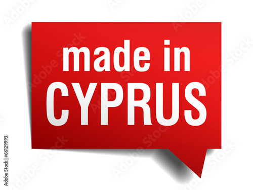 made in Cyprus red 3d realistic speech bubble 