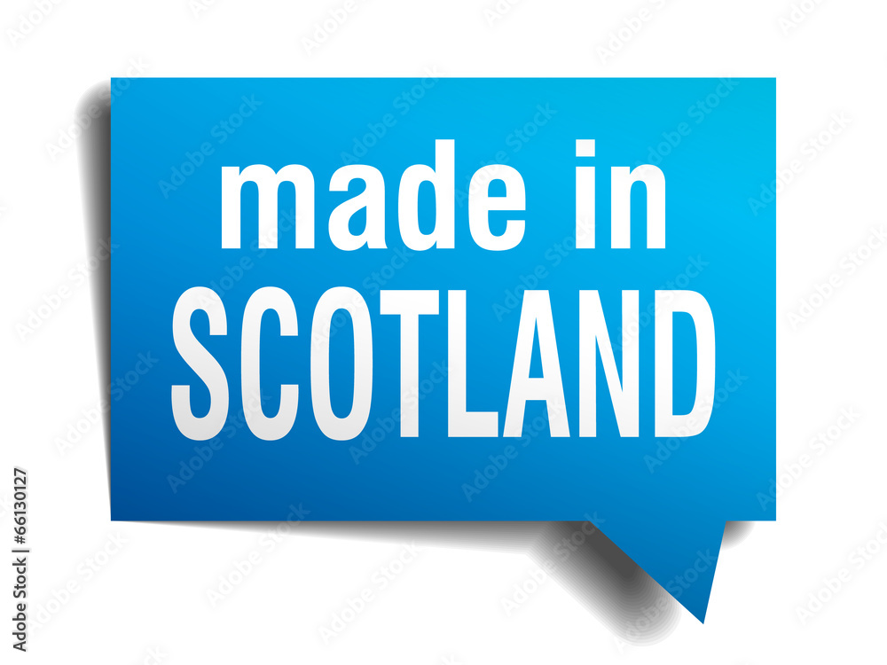 made in Scotland blue 3d realistic speech bubble