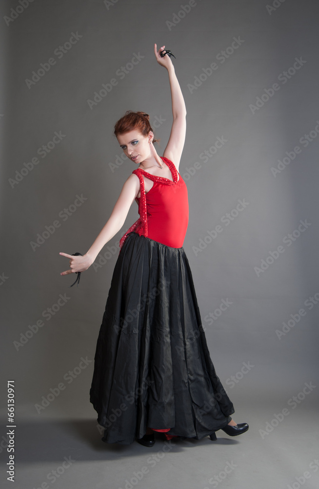 Naklejka premium dancer with castanets
