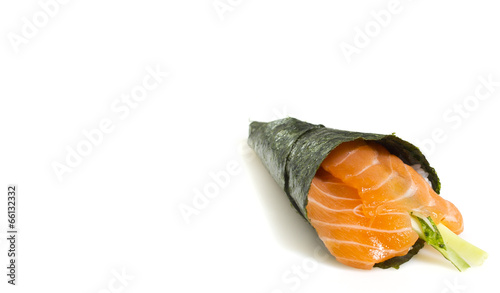 Sushi temaki isolated on white background photo