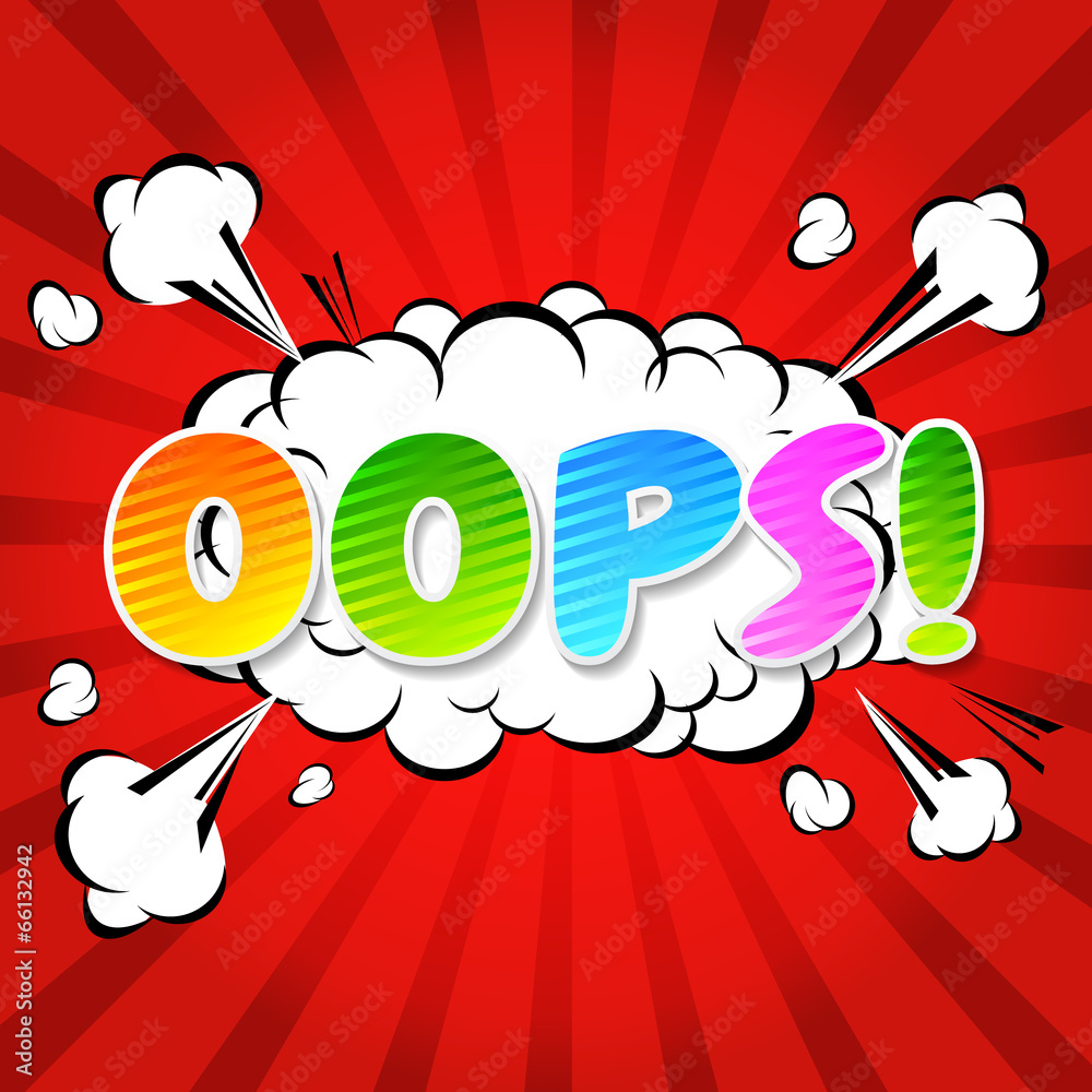 Oops! - Commic Speech Bubbel, Cartoon