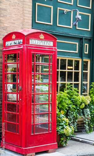 Red Phone Booth Outside Pub