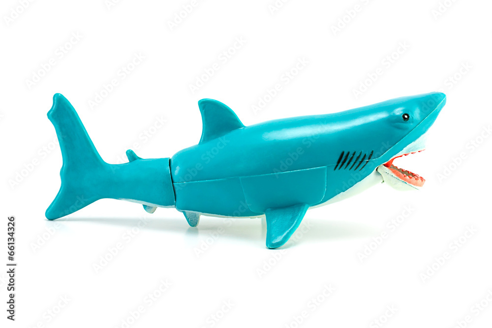 White Shark toy isolated on white