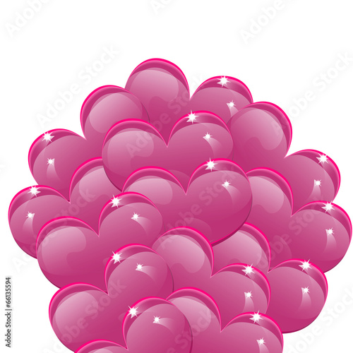 Balloons in the shape of pink hearts