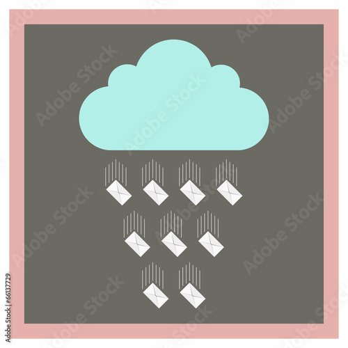 cloud from which fall envelopes