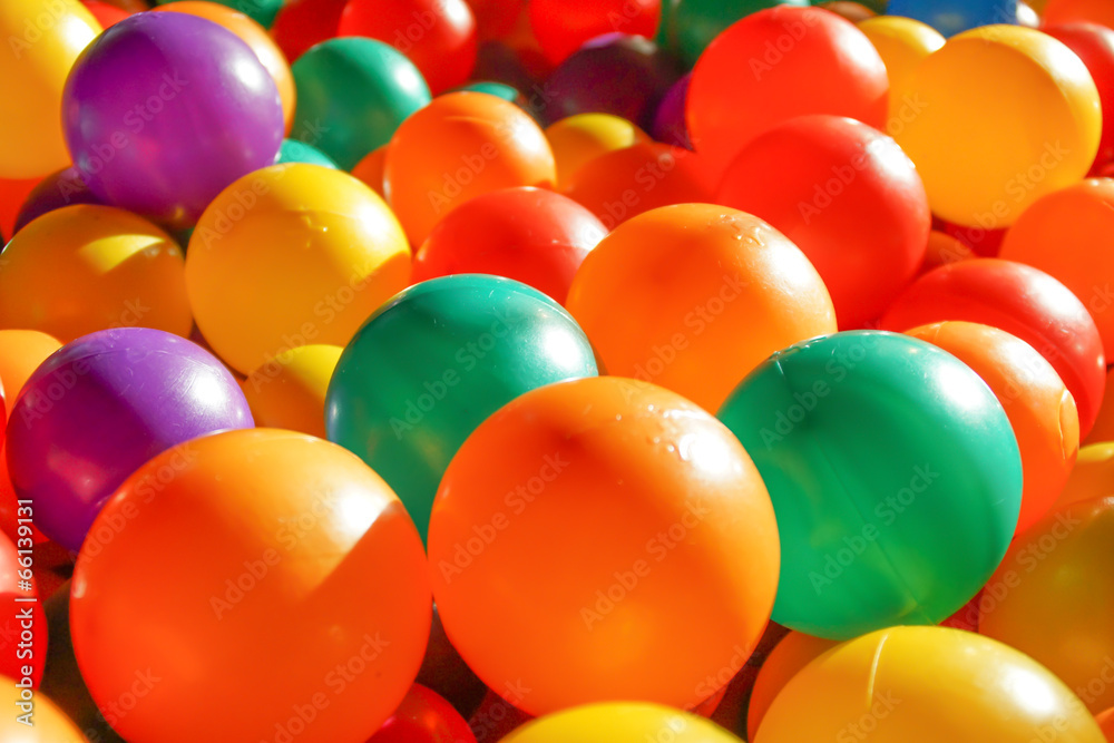 Colorful Plastic Balls in Children Playground Colorful Plastic Balls in Children Playground