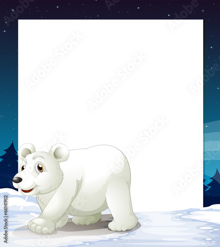 An empty template with a polar bear