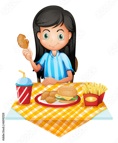 A girl eating