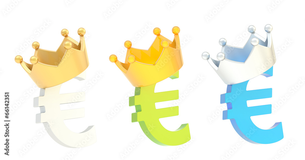 Euro currency sign in a crown Euro currency sign in a crown