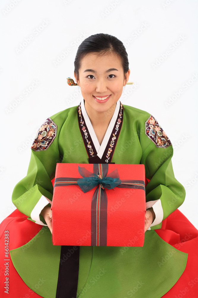 Woman in Korean Dress Woman in Korean Dress