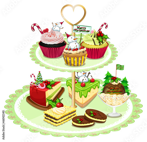 Baked goods arranged in the tray