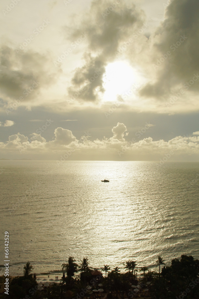 Bird Eye View of Sunset at Pattaya Beach Bird Eye View of Sunset at Pattaya Beach