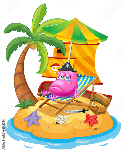 A pink monster in the island