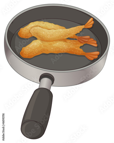 A pan with food