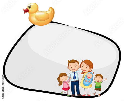 An empty template with a family and a rubber duck