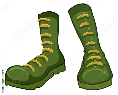 A pair of green boots